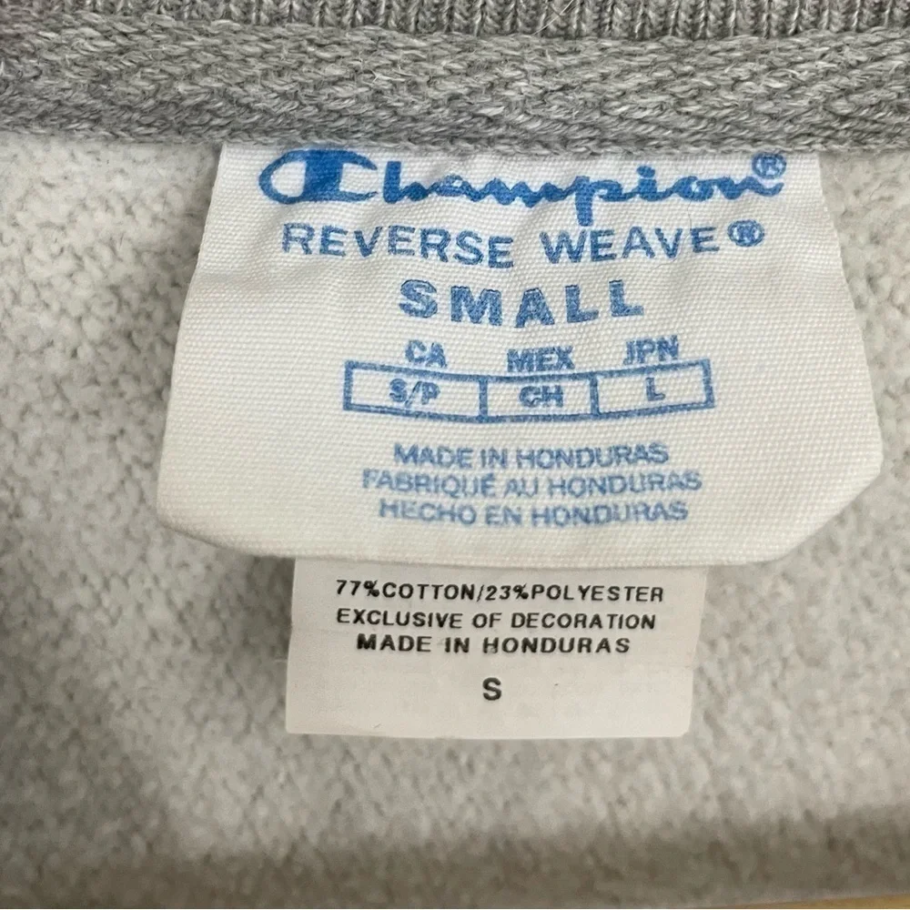 Vtg Champion Reverse Weave Sweatshirt Unisex Small Grey Textured Spell-Out Logo - Picture 8 of 11